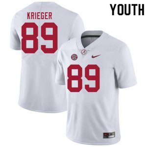 NCAA Youth Alabama Crimson Tide #89 Grant Krieger Stitched College 2020 Nike Authentic White Football Jersey MR17M00ZS